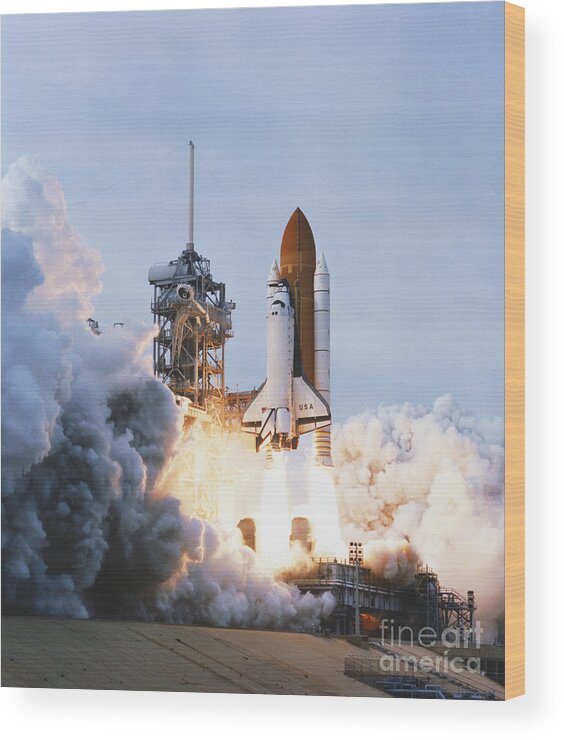 Space Travel Wood Print featuring the photograph Shuttle Lift-off #8 by Science Source