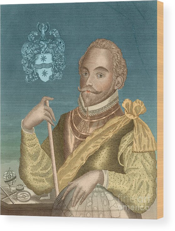 History Wood Print featuring the photograph Sir Francis Drake, English Explorer #8 by Photo Researchers
