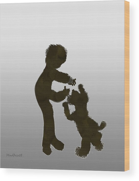 Kid Wood Print featuring the digital art Pet Dog by Asok Mukhopadhyay