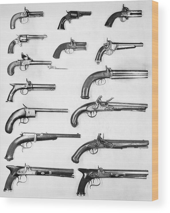 19th Century Wood Print featuring the photograph Pistol And Revolvers by Granger