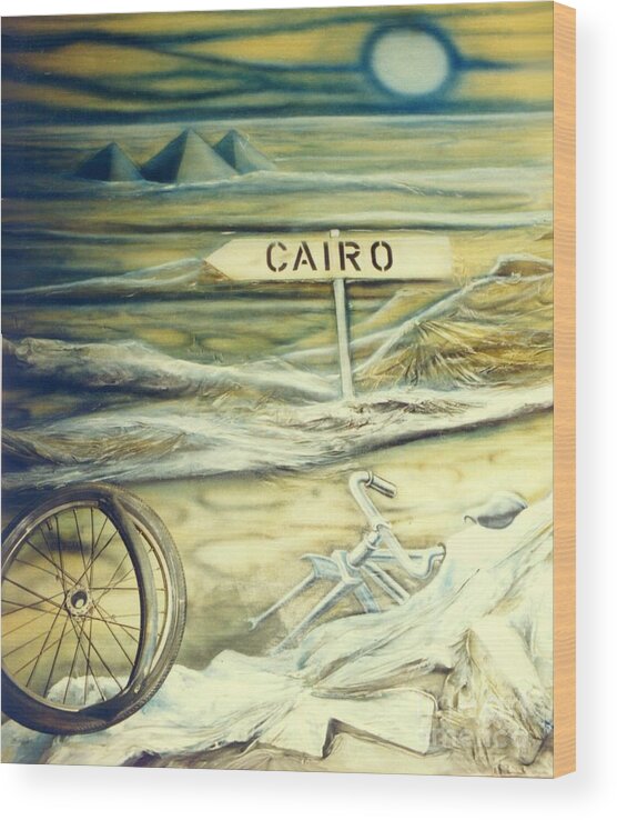 Replica Wood Print featuring the painting Way to Cairo by Eva-Maria Di Bella