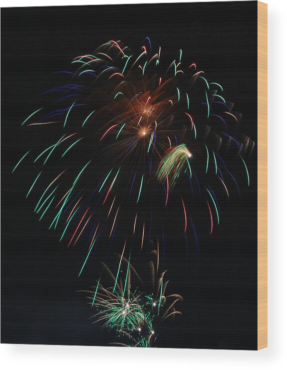 Fireworks Wood Print featuring the photograph Big Bang #1 by Donna Shahan