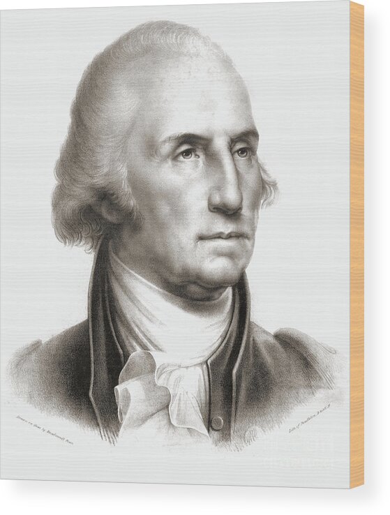 George Washington Wood Print featuring the drawing George Washington by Rembrandt Peale