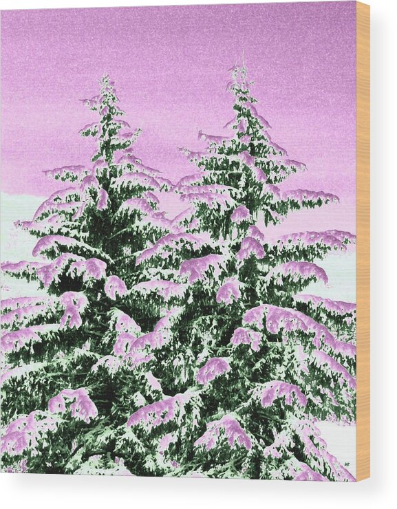 Cotton Candy Wood Print featuring the digital art A Cotton Candy Winter by Will Borden