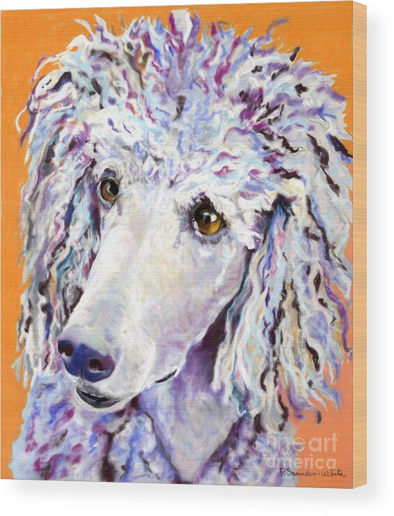 Standard Poodle Wood Print featuring the pastel Above The Standard  by Pat Saunders-White