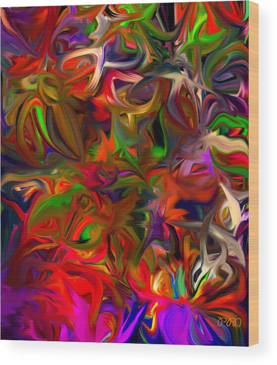 Original Contemporary Wood Print featuring the digital art Action Blend C1 by Phillip Mossbarger