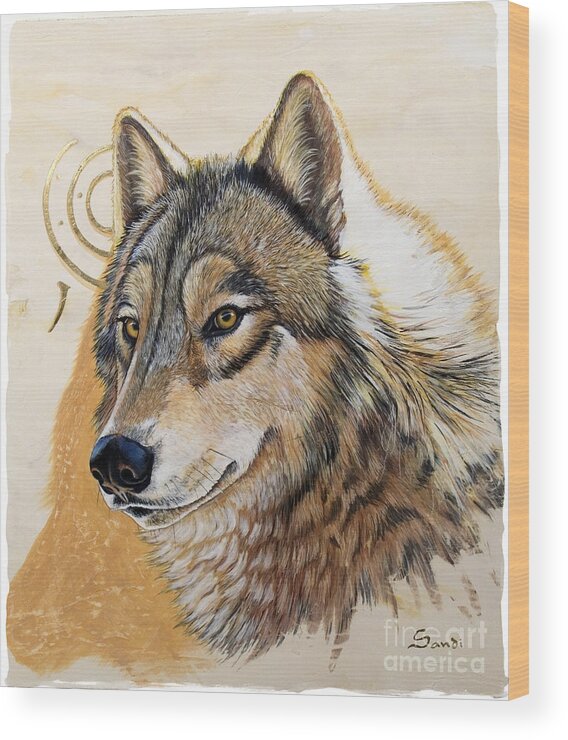 Acrylics Wood Print featuring the painting Adobe Gold by Sandi Baker