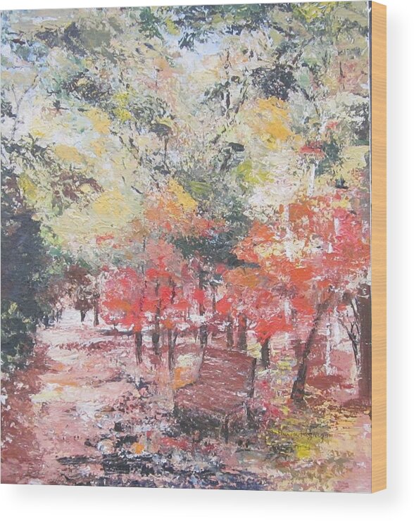 Painting Wood Print featuring the painting And Then There Was Fall by Paula Pagliughi