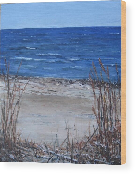 Beach Wood Print featuring the painting Another View of East Point Beach by Paula Pagliughi