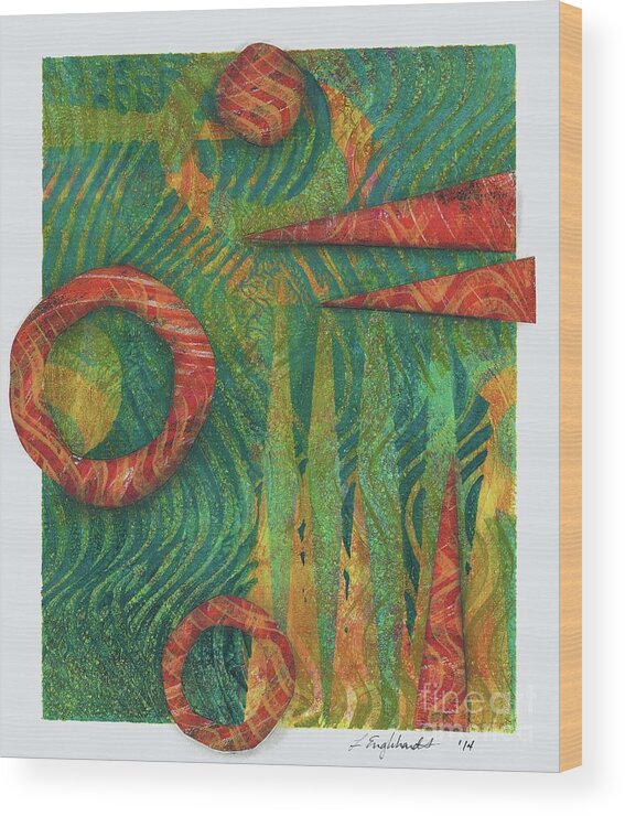 Abstract Wood Print featuring the painting Another World by Laurel Englehardt