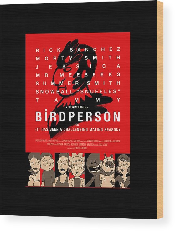 Bird Person Poster Wood Print featuring the digital art Bird Person Poster by Lukas Antara