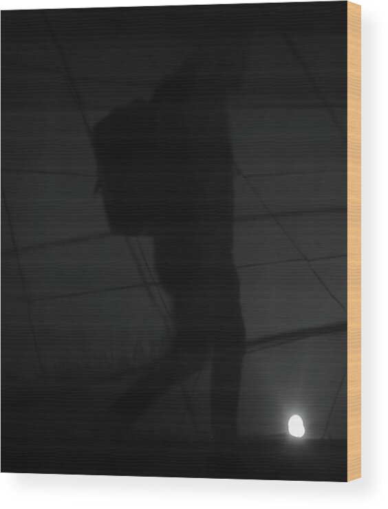 Silhouette Wood Print featuring the photograph Black and White Silhouette of a Man by Prakash Ghai