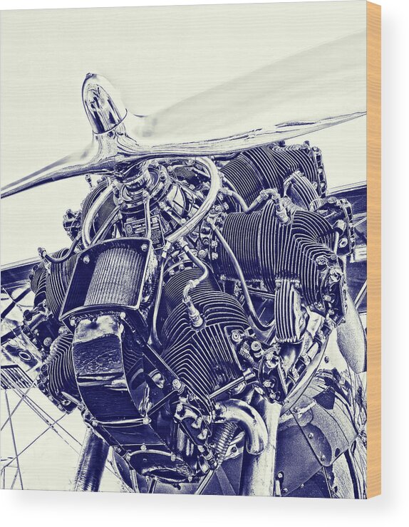 Airplane Wood Print featuring the photograph Blueprint Radial by Steven Richardson
