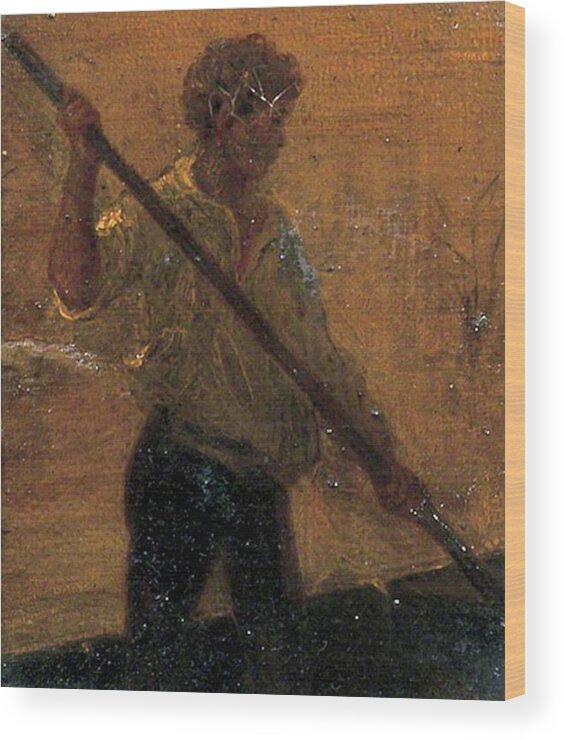 Boy Wood Print featuring the painting Boy in a Punt by Henry Scott Tuke