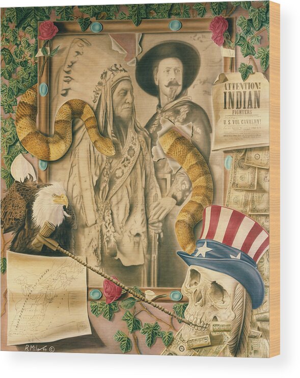 Indians Wood Print featuring the painting Broken Promises by Rich Milo