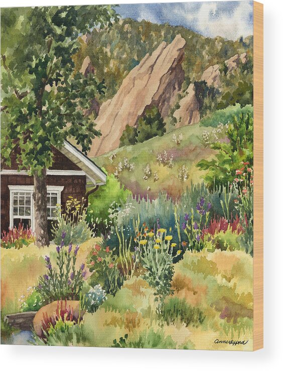 Cottage Painting Wood Print featuring the painting Chautauqua Cottage by Anne Gifford