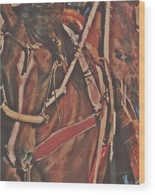 Horse Wood Print featuring the photograph Cotton Rope and Bosal by Amanda Smith