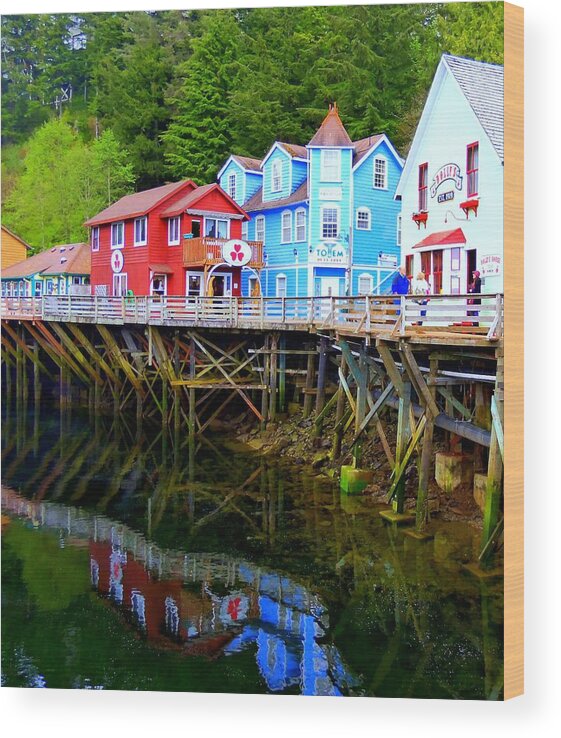 Ketchikan Wood Print featuring the photograph Creek Street 3 by Randall Weidner