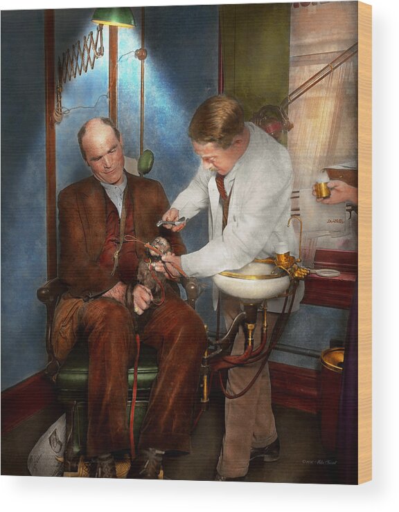 Dentist Wood Print featuring the photograph Dentist - Monkey Business 1924 by Mike Savad