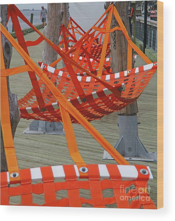 Dock Wood Print featuring the photograph Dock Hammocks 2 by Randall Weidner