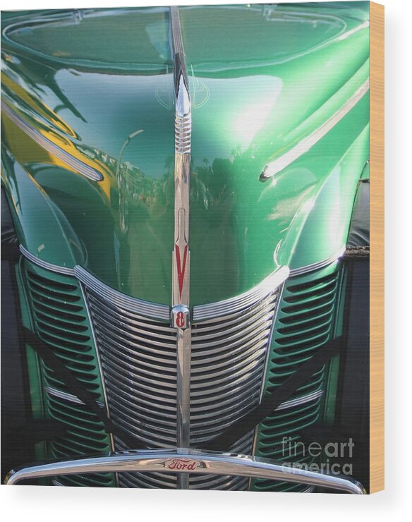 Classic Car Wood Print featuring the photograph Ford V8 by Dodie Ulery