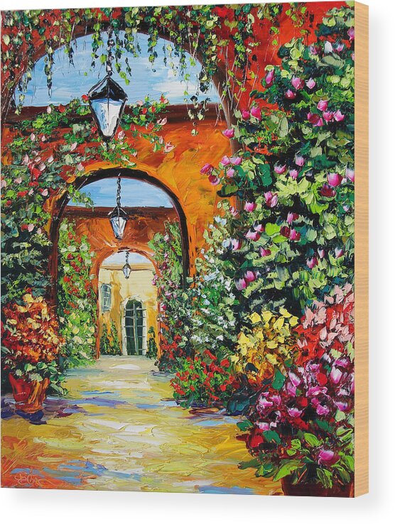 Sasik Wood Print featuring the painting Garden Of Arches by Beata Sasik