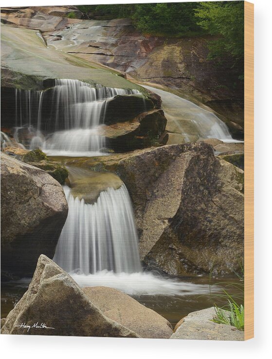 Waterfall Wood Print featuring the photograph Gentle Drops by Harry Moulton