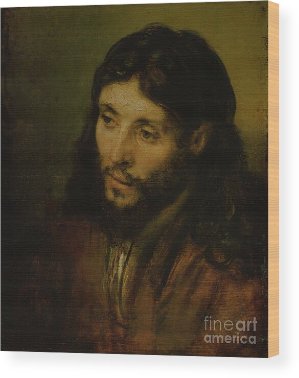 Head Wood Print featuring the painting Head of Christ by Rembrandt