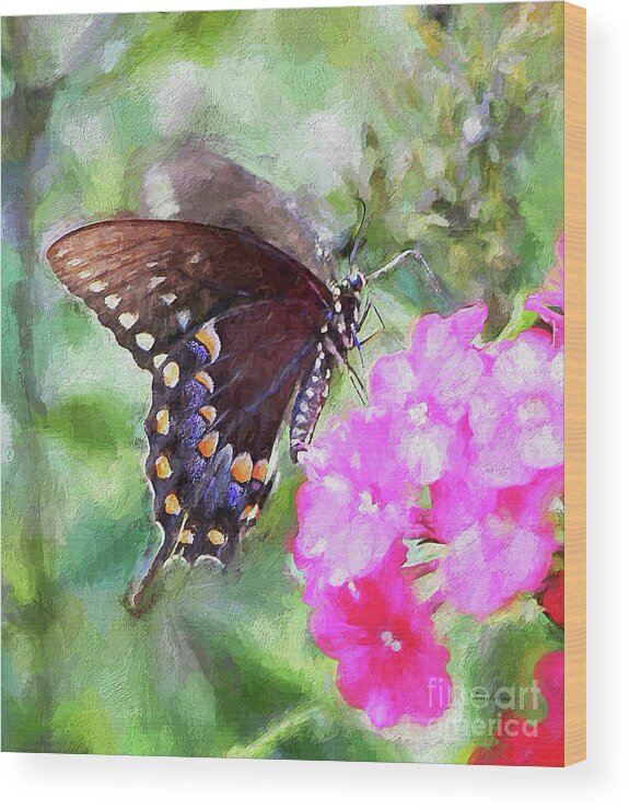 Butterfly Wood Print featuring the painting How Beautiful It is by Tina LeCour