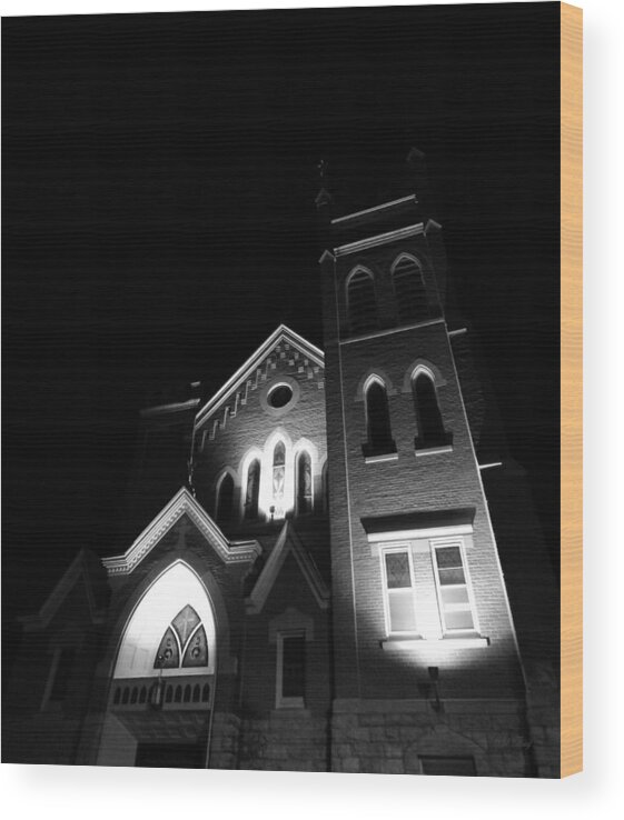 Black & White Wood Print featuring the photograph Late Night Prayers by Wild Thing