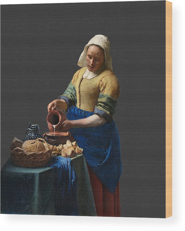 Postmodernism Wood Print featuring the digital art Layered 16 Vermeer by David Bridburg
