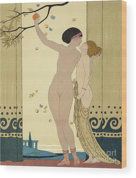 Ancient Greece Wood Print featuring the painting Les Conseils by Georges Barbier