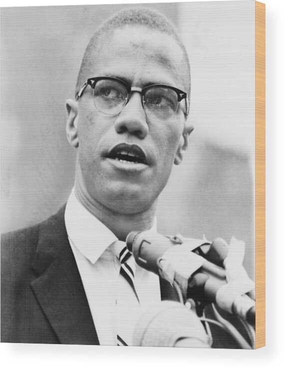 History Wood Print featuring the photograph Malcolm X 1925-1965, Forceful African by Everett