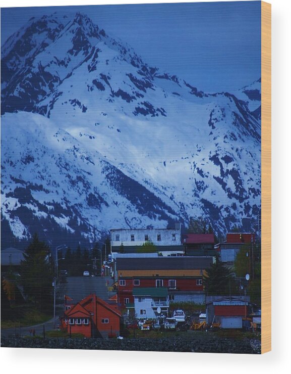 Alaska Wood Print featuring the photograph Mountain Village by Helen Carson