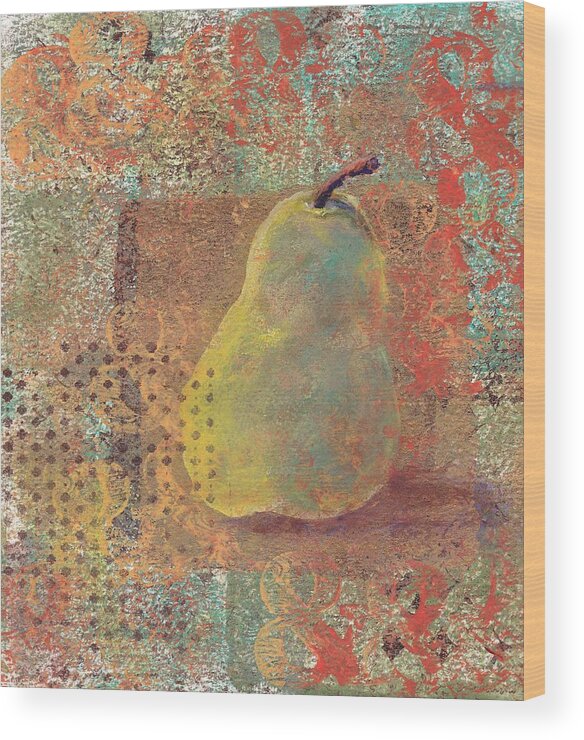 Pear Wood Print featuring the painting Pear by Ruth Kamenev