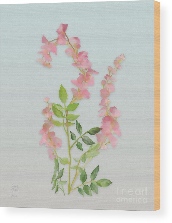 Pink Wood Print featuring the painting Pink Tiny Flowers by Ivana Westin