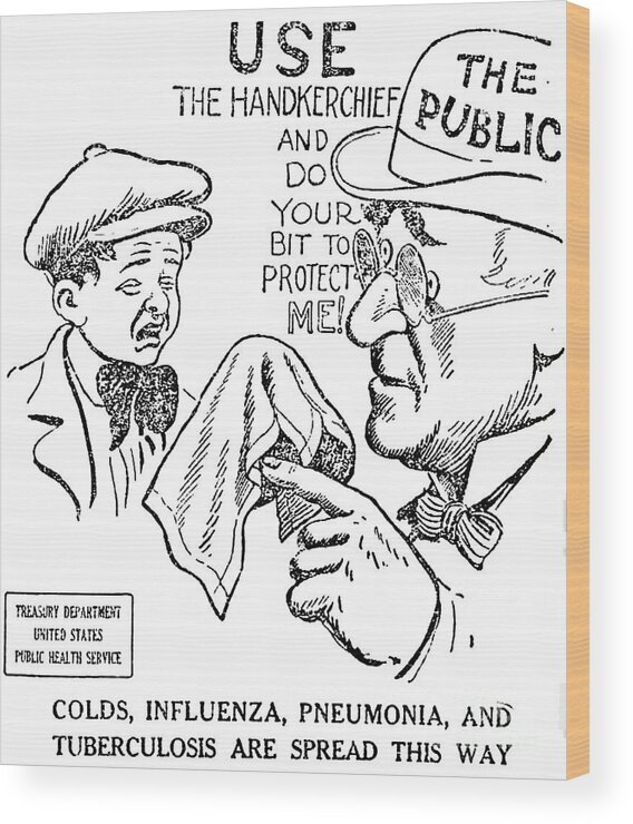 History Wood Print featuring the photograph Public Health Warning, 1918 by Science Source