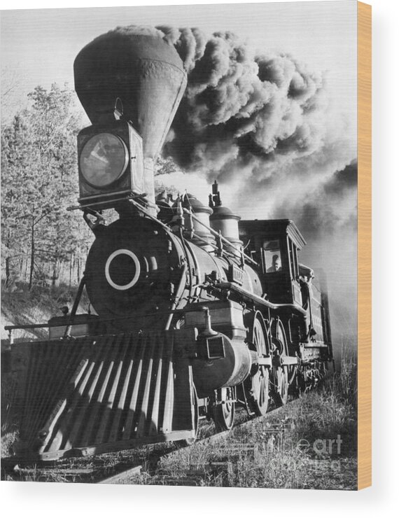1862 Wood Print featuring the photograph Railroad: Locomotive by Granger