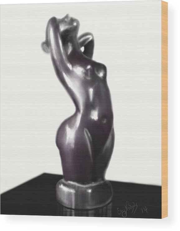 Statue Wood Print featuring the digital art Sculptured Satin by Ellen Dawson