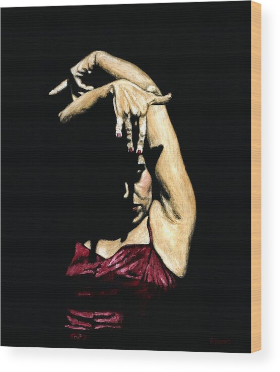 Flamenco Wood Print featuring the painting Seclusion del Flamenco by Richard Young