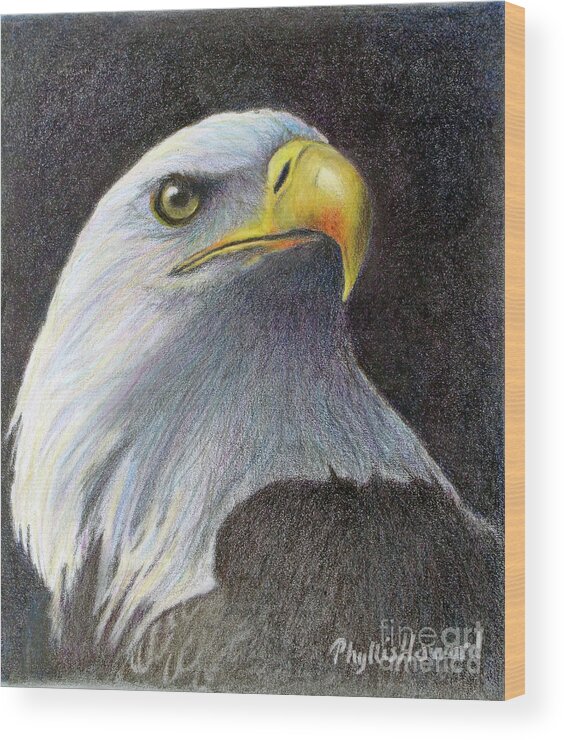 Eagle Wood Print featuring the painting Sentinel by Phyllis Howard
