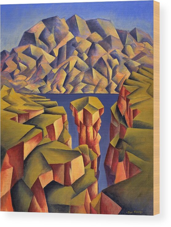 Landscape Wood Print featuring the painting Structured landscape by Alan Kenny