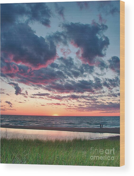 Warren Dunes Wood Print featuring the photograph Sunset at Warren Dunes lll by Brett Maniscalco