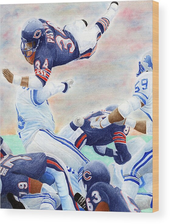 Walter Payton Wood Print featuring the pastel Sweetness Over the Top by Lyle Brown