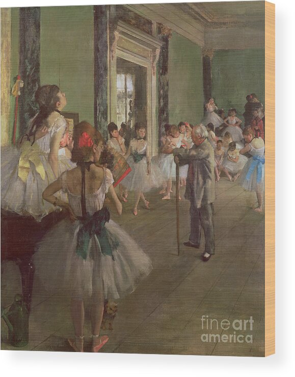 The Wood Print featuring the painting The Dancing Class by Edgar Degas