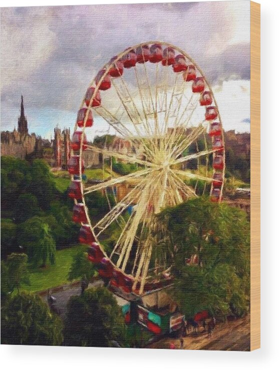 Ferris Wheel Wood Print featuring the photograph The Festival Wheel by Diane Lindon Coy