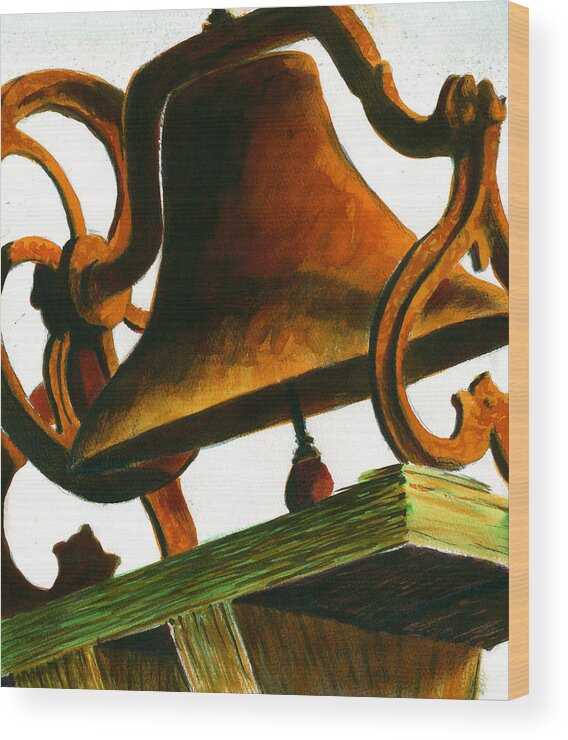 Dye Wood Print featuring the painting The Iron Bell by Thomas Hamm