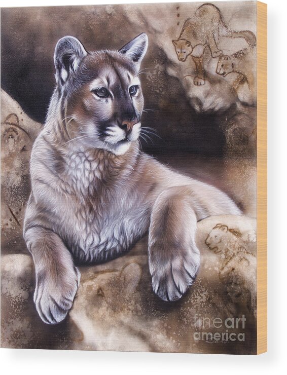 Wildlife Wood Print featuring the painting The Source IV by Sandi Baker