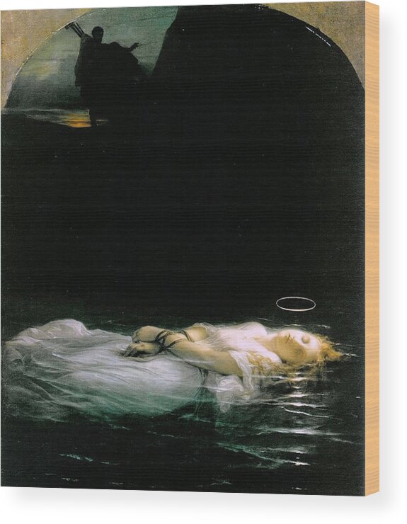 Paul Delaroche - The Young Martyr 1855 Wood Print featuring the painting The Young Martyr by MotionAge Designs
