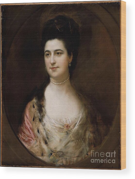 Mrs. Thomas Mathews Wood Print featuring the painting Thomas Gainsborough by MotionAge Designs